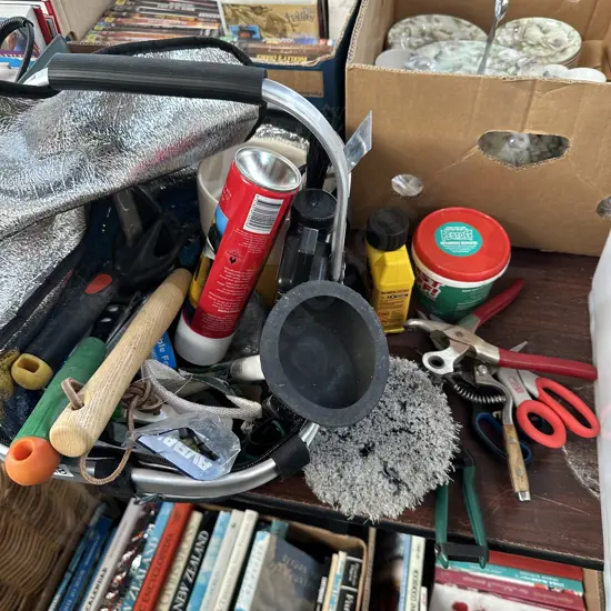 Chiller basket and contents inc garden tools