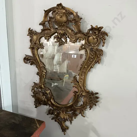 Gilt metal framed mirror