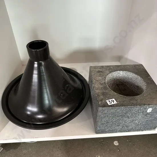 Marble block and cooker