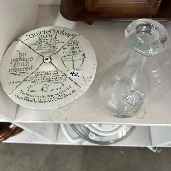 Vintage quick cooker & glass wine flask