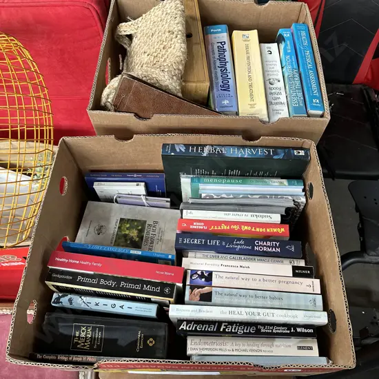 2 box naturalist books etc