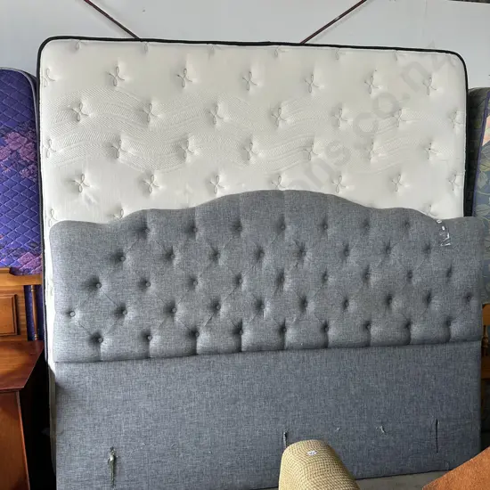 Californa King bed (marked) plus headboard