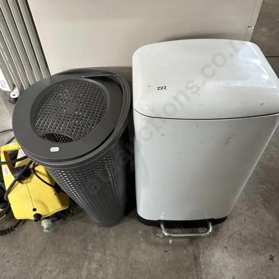 Bin and basket (lid has crack)