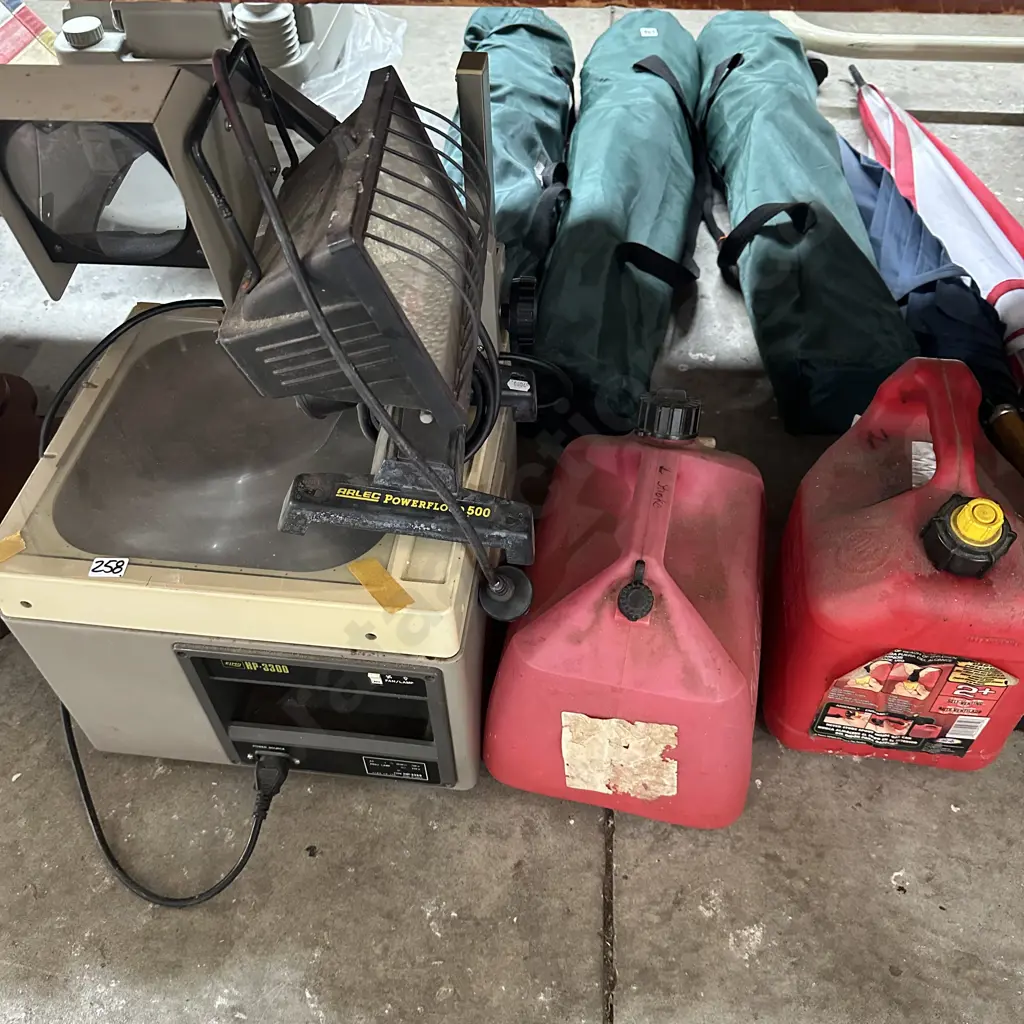 Lamp, petrol cans, projector Image 1++