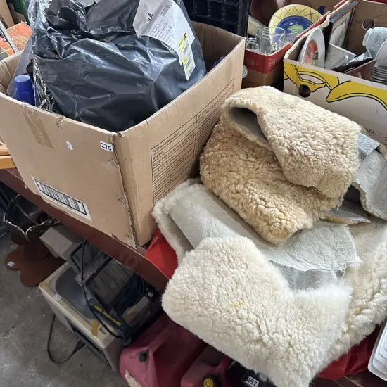 box lot & sheepskins