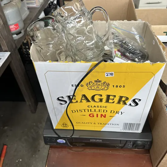 VHS and glassware