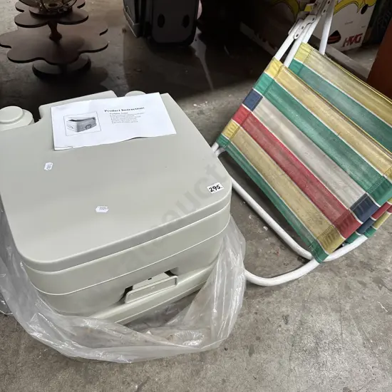Portaloo and sand chairs