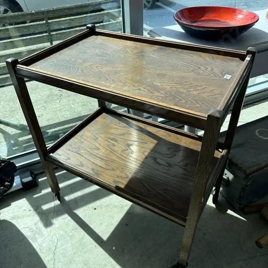 Oak tea trolley
