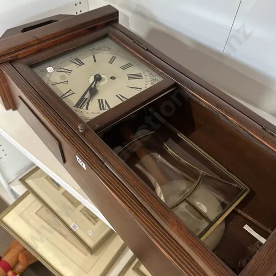 Pine cased wall clock