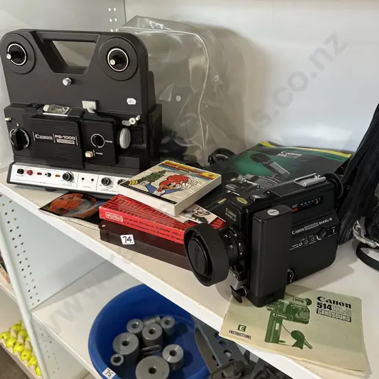 Canon Super 8 projector and film plus Canosound camera 514XL-S