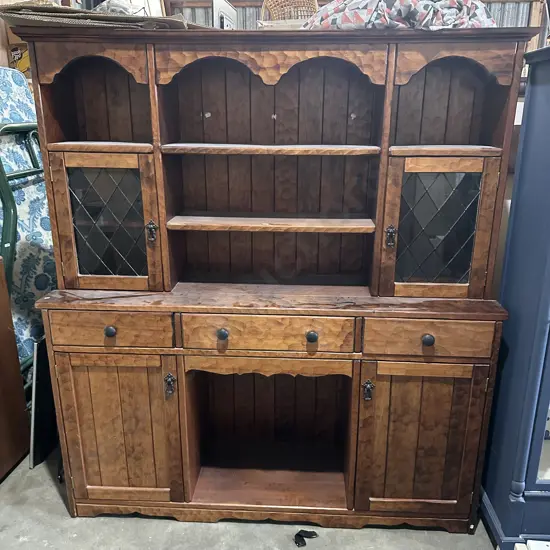 Pine adze hutch dresser