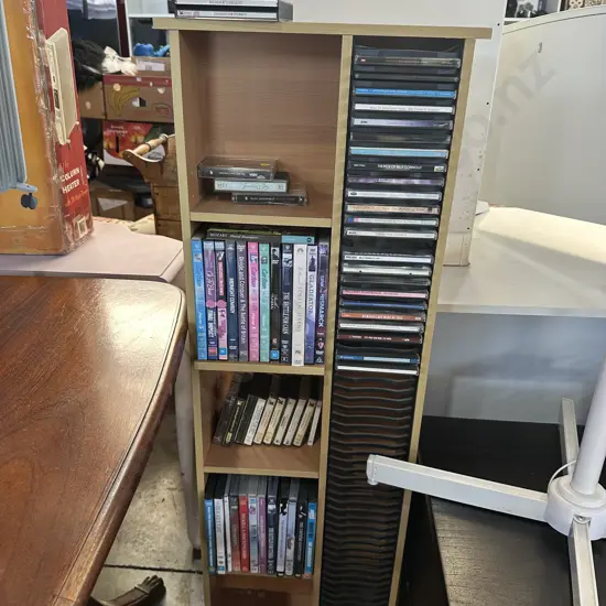 DVDs and CDs plus stand