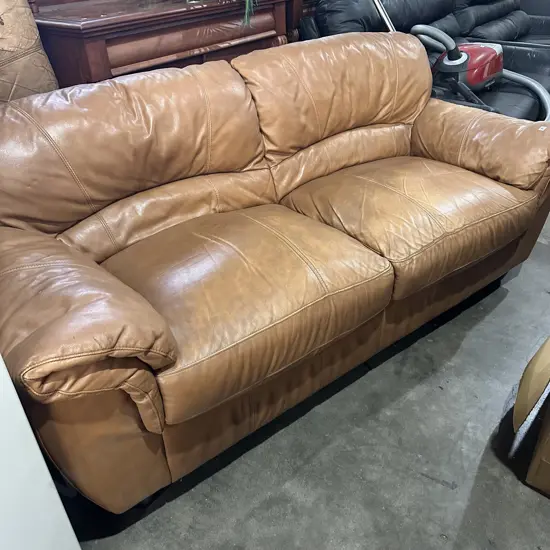 Leather sofa plus very average 2 seater