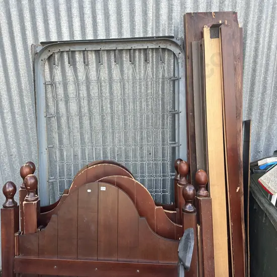 Large lot of single beds, wirewoves and mattresses