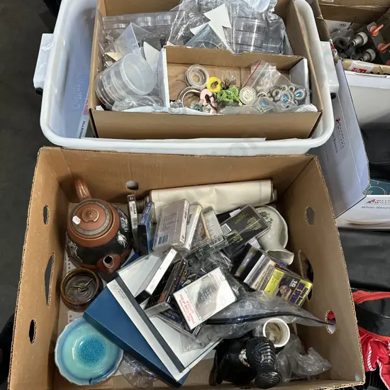 2 box tapes, costume jewellery stuff etc