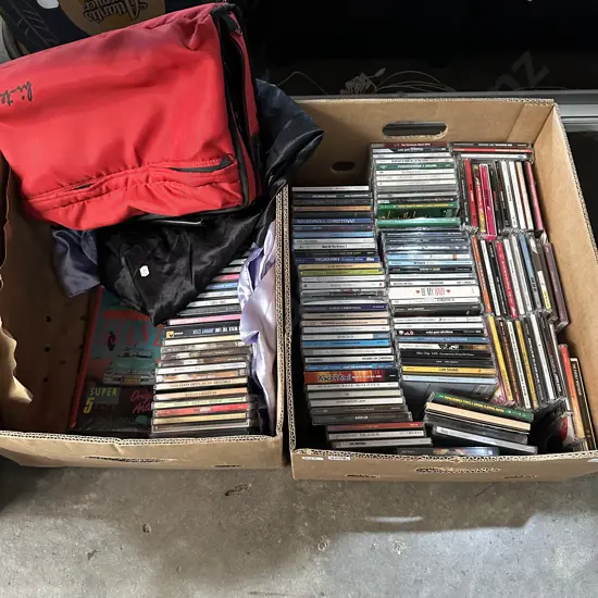 2 boxes CDs and tapes