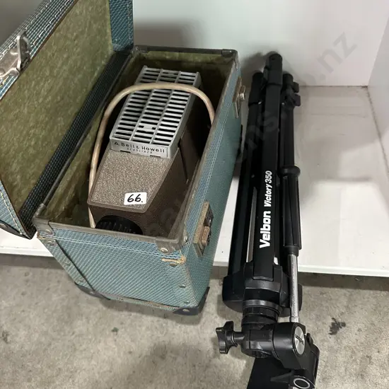 Tripod and slide projector