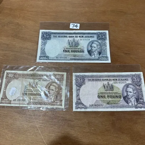 Pre decimal bank notes x 3