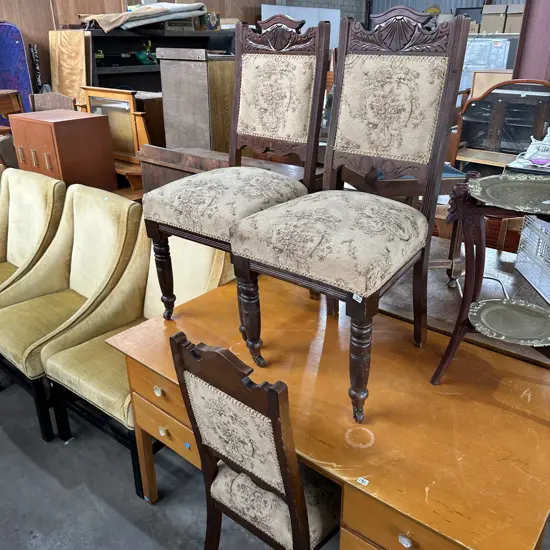 3 antique dinning chairs