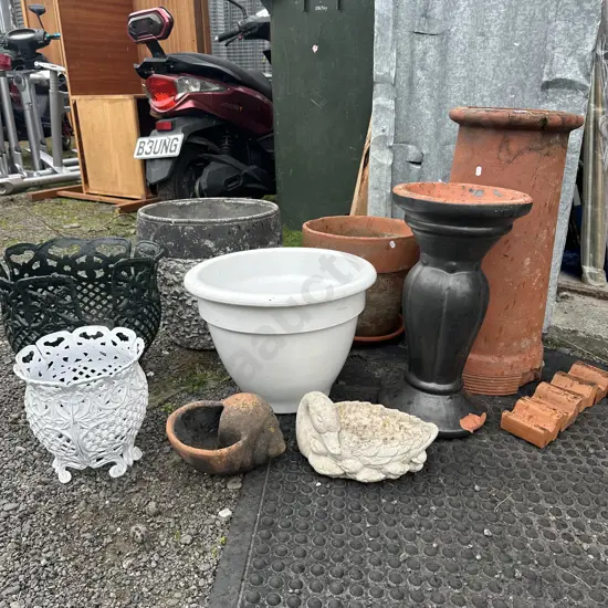 Planters and chimney pot