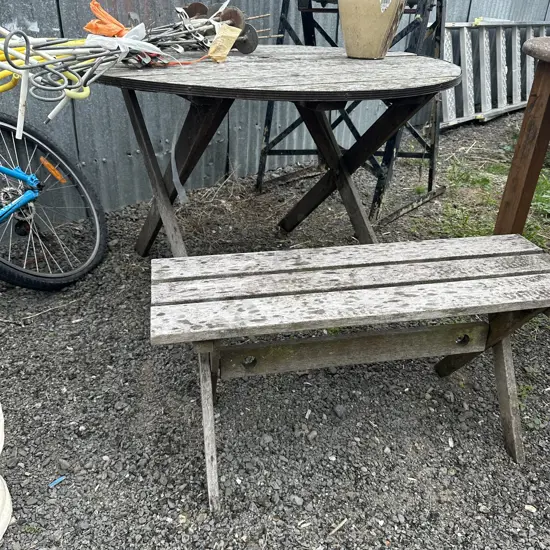 Wooden outdoor table small bench seat