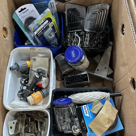 Hardware, punch set, drill bits etc
