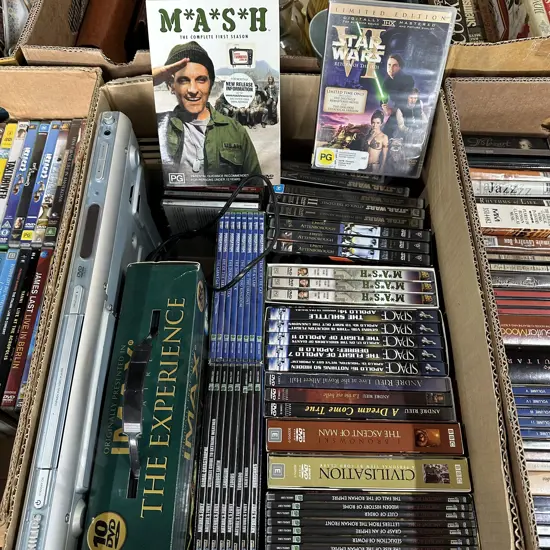 DVDs inc M*A*S*H & Star Wars plus DVD player