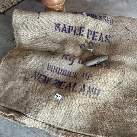 Maple Pea sacks and hook