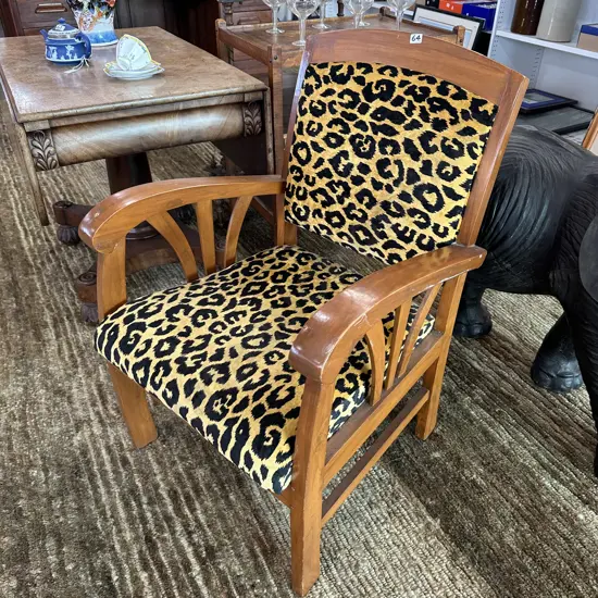 Leopard skin 1940s arm chair