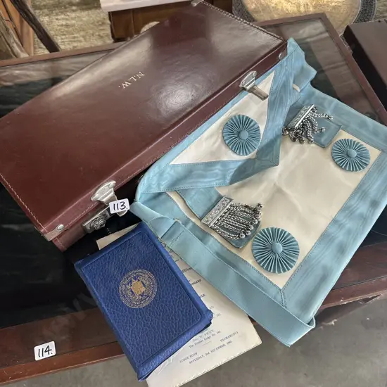 Nau Mai Lodge items plus leather case