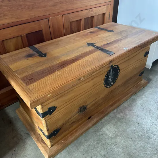 Wooden trunk with key