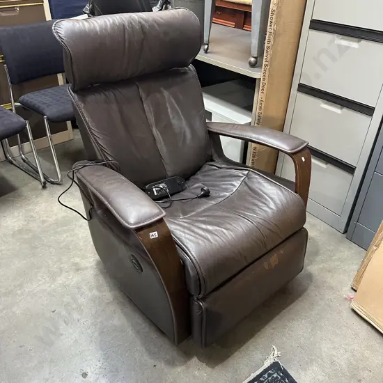 Leather electric recliner - worn