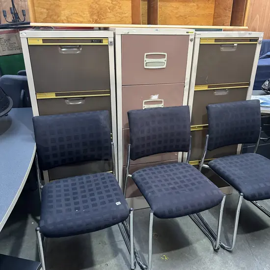 3 metal file cabinets