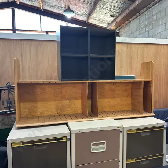 Wooden shelf and pr cube shelves