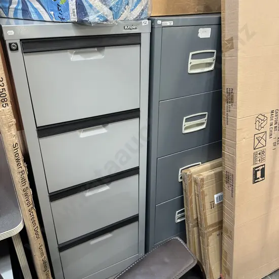 3 x metal file cabinets