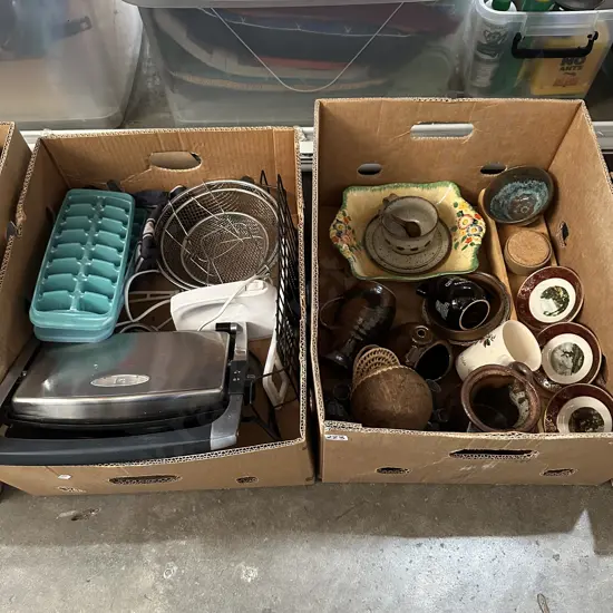 2 box toastie, pottery etc