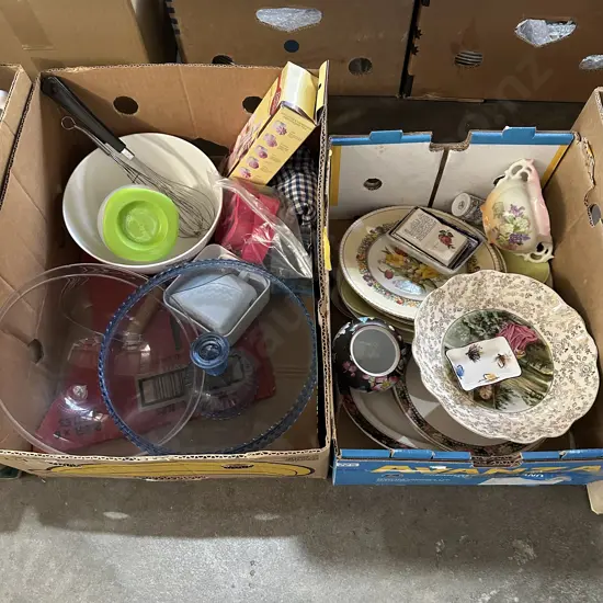 2 box chinaware etc