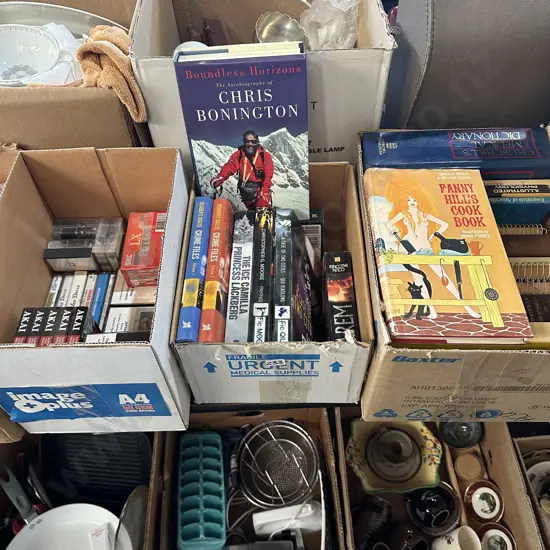 3 box books and tapes