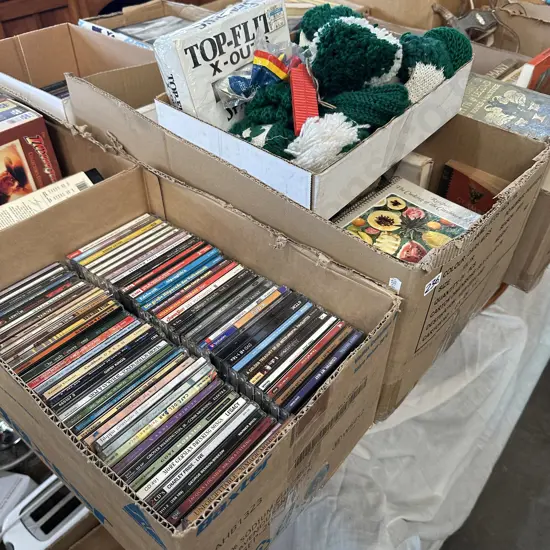 3 box golfing, CDs and books