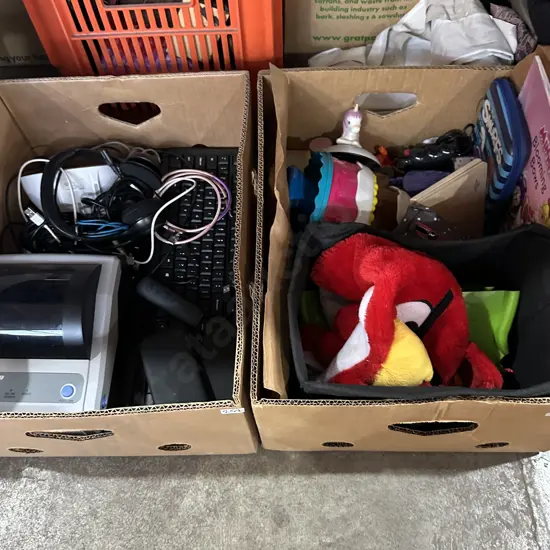 2 boxes electricals and toys