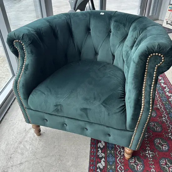 Alexanda & James button back and dome tub chair