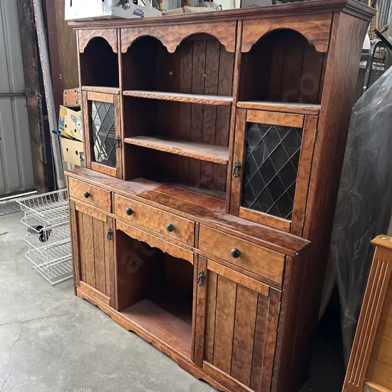 Solid Adze dresser with leadlights