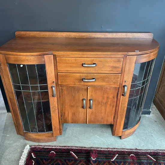 Deco leadlight side board