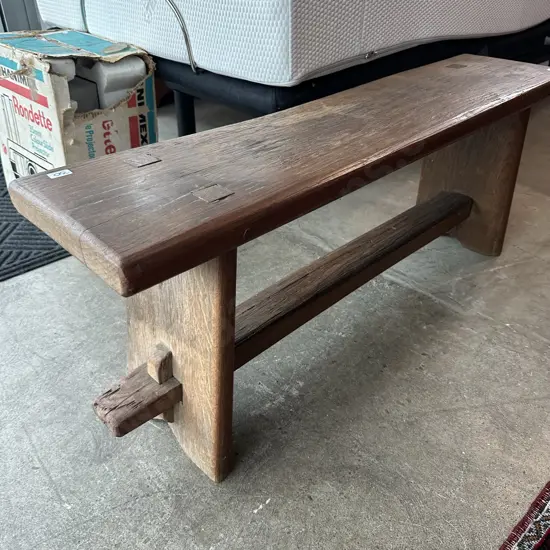 Solid Oak bench seat (missing 1 peg)