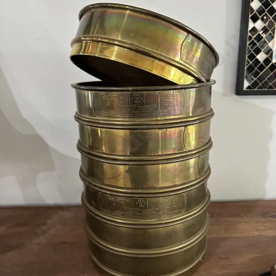 7 Brass Endecotts stacking sieves