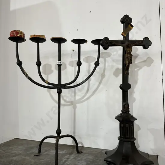Iron candle stick plus cross