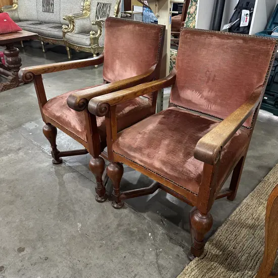 Pr large Oak carvers