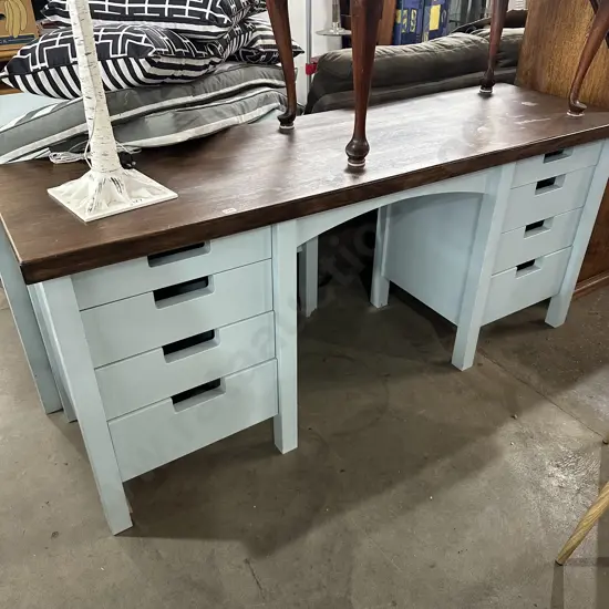 Custom built desk with Inch thick Oak top