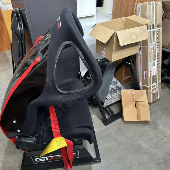 Gaming simulator chair,  and monitor stand