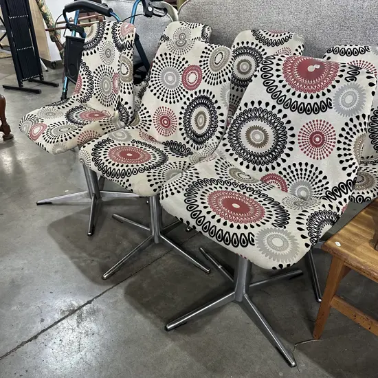 6 recovered mid-century chairs
